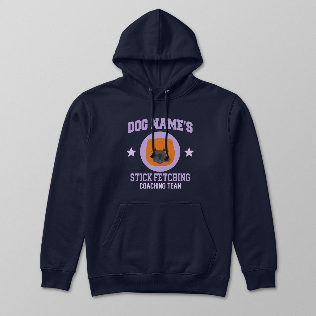 Stick Fetching Coaching Team: Personalized {breedFullName} Hoodie