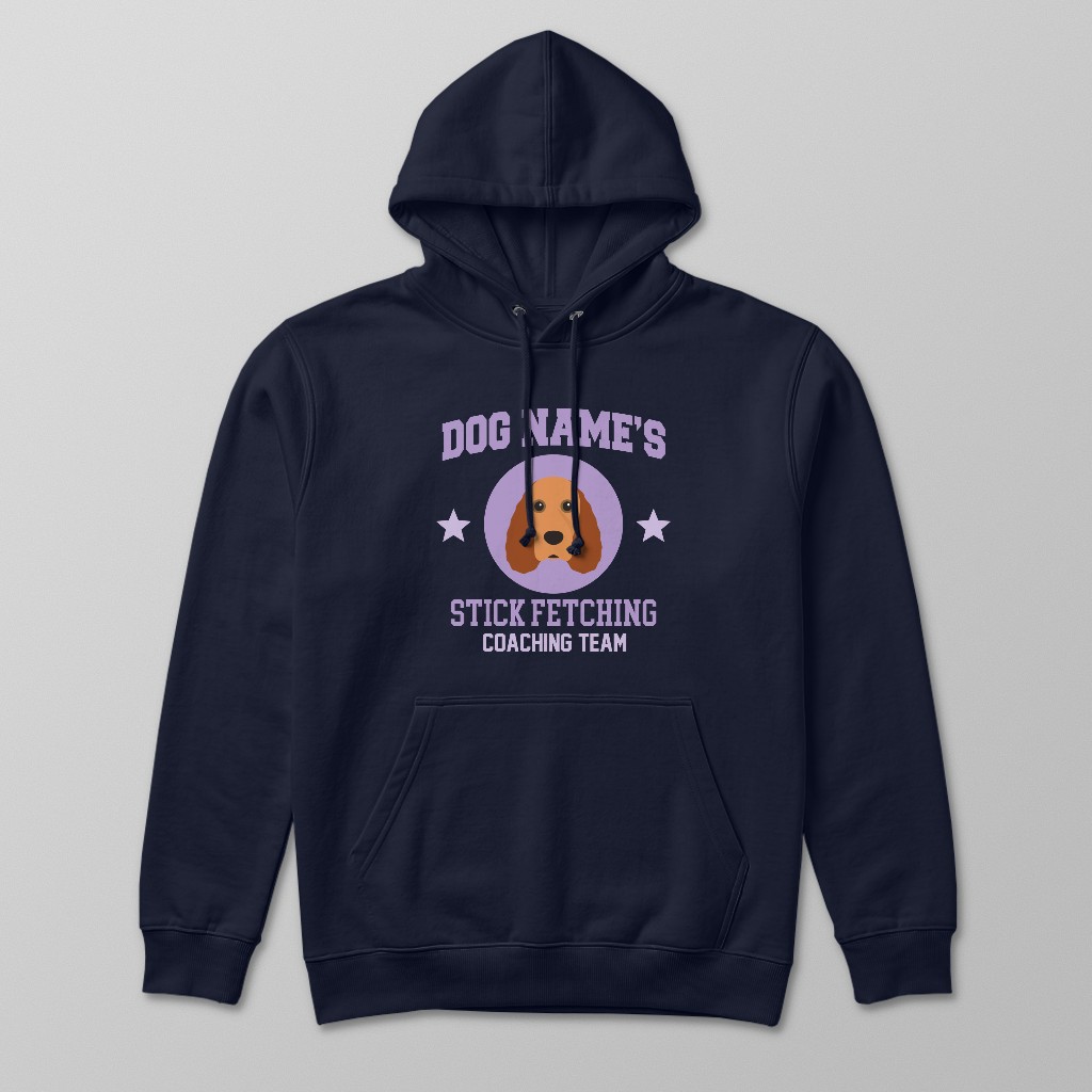 Stick Fetching Coaching Team: Personalized {breedFullName} Hoodie