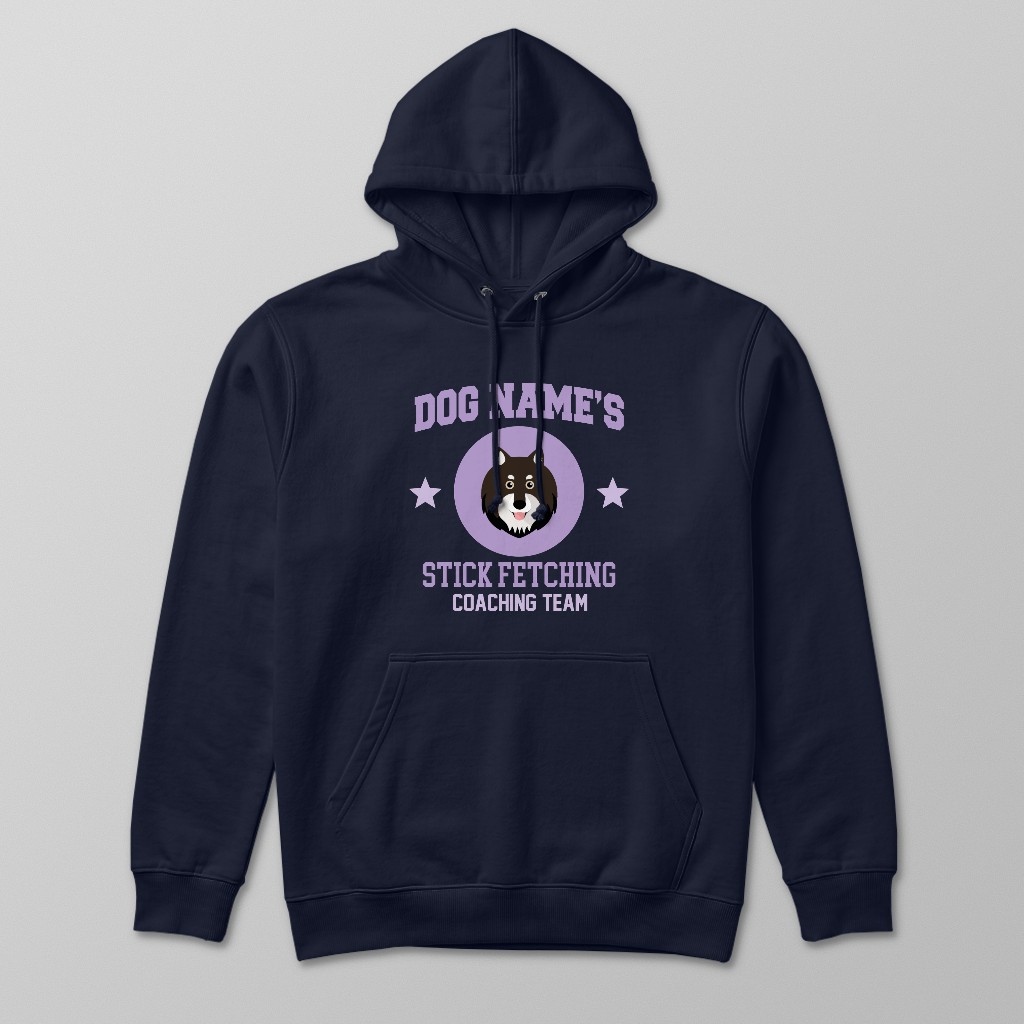 Stick Fetching Coaching Team: Personalized {breedFullName} Hoodie