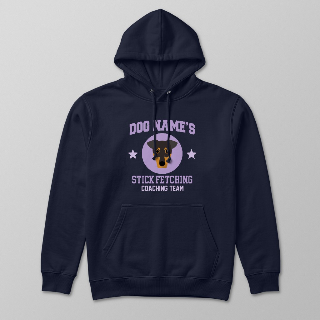 Stick Fetching Coaching Team: Personalized {breedFullName} Hoodie