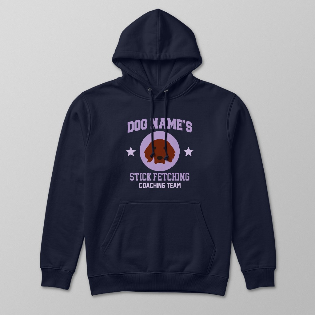 Stick Fetching Coaching Team: Personalized {breedFullName} Hoodie