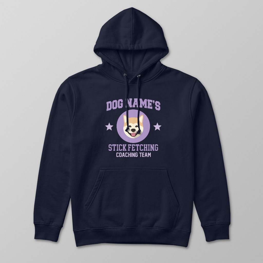 Stick Fetching Coaching Team: Personalized {breedFullName} Hoodie