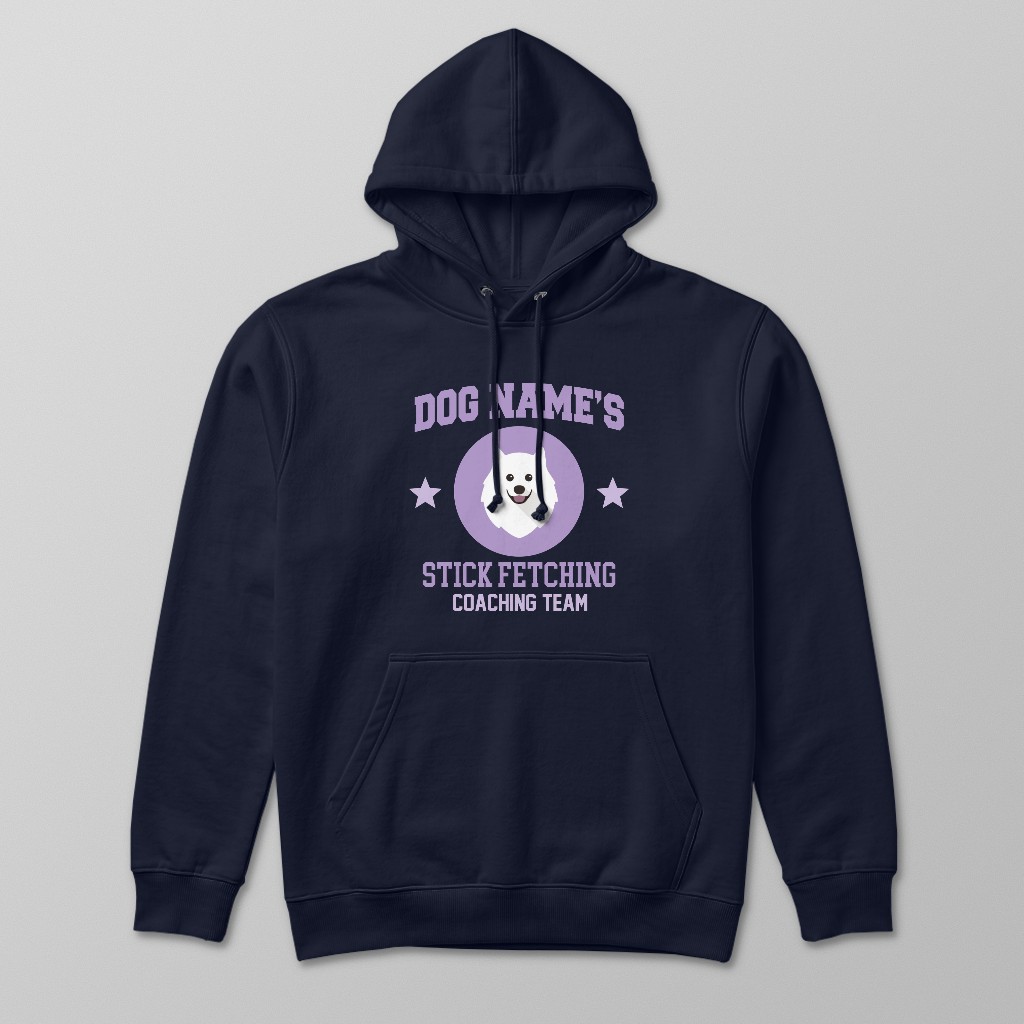 Stick Fetching Coaching Team: Personalized {breedFullName} Hoodie