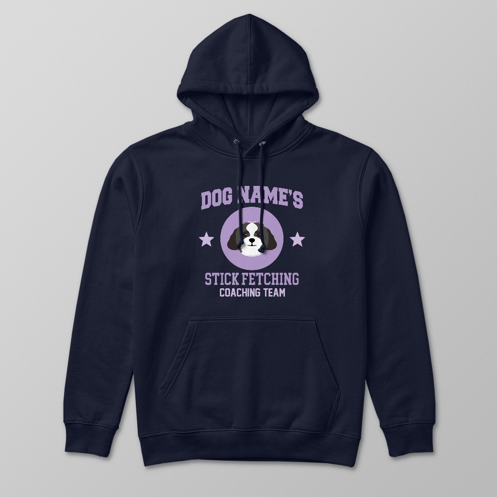 Stick Fetching Coaching Team: Personalized {breedFullName} Hoodie