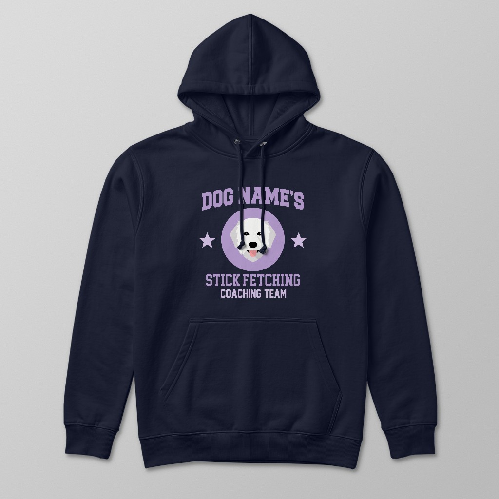 Stick Fetching Coaching Team: Personalized {breedFullName} Hoodie