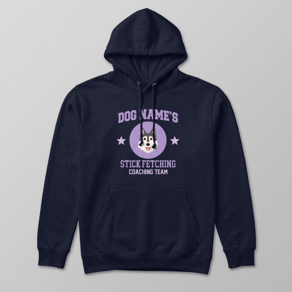 Stick Fetching Coaching Team: Personalized {breedFullName} Hoodie