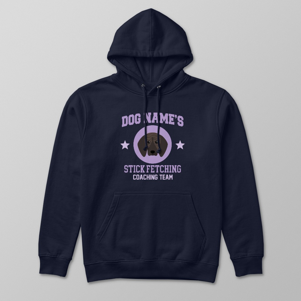 Stick Fetching Coaching Team: Personalized {breedFullName} Hoodie