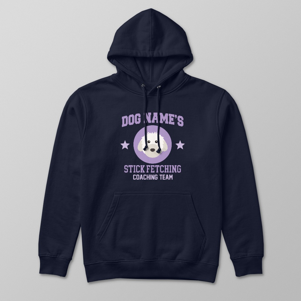 Stick Fetching Coaching Team: Personalized {breedFullName} Hoodie