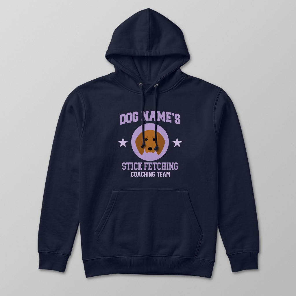 Stick Fetching Coaching Team: Personalized {breedFullName} Hoodie