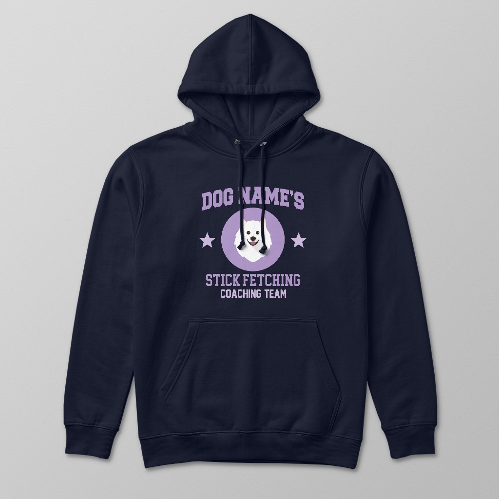 Stick Fetching Coaching Team: Personalized {breedFullName} Hoodie