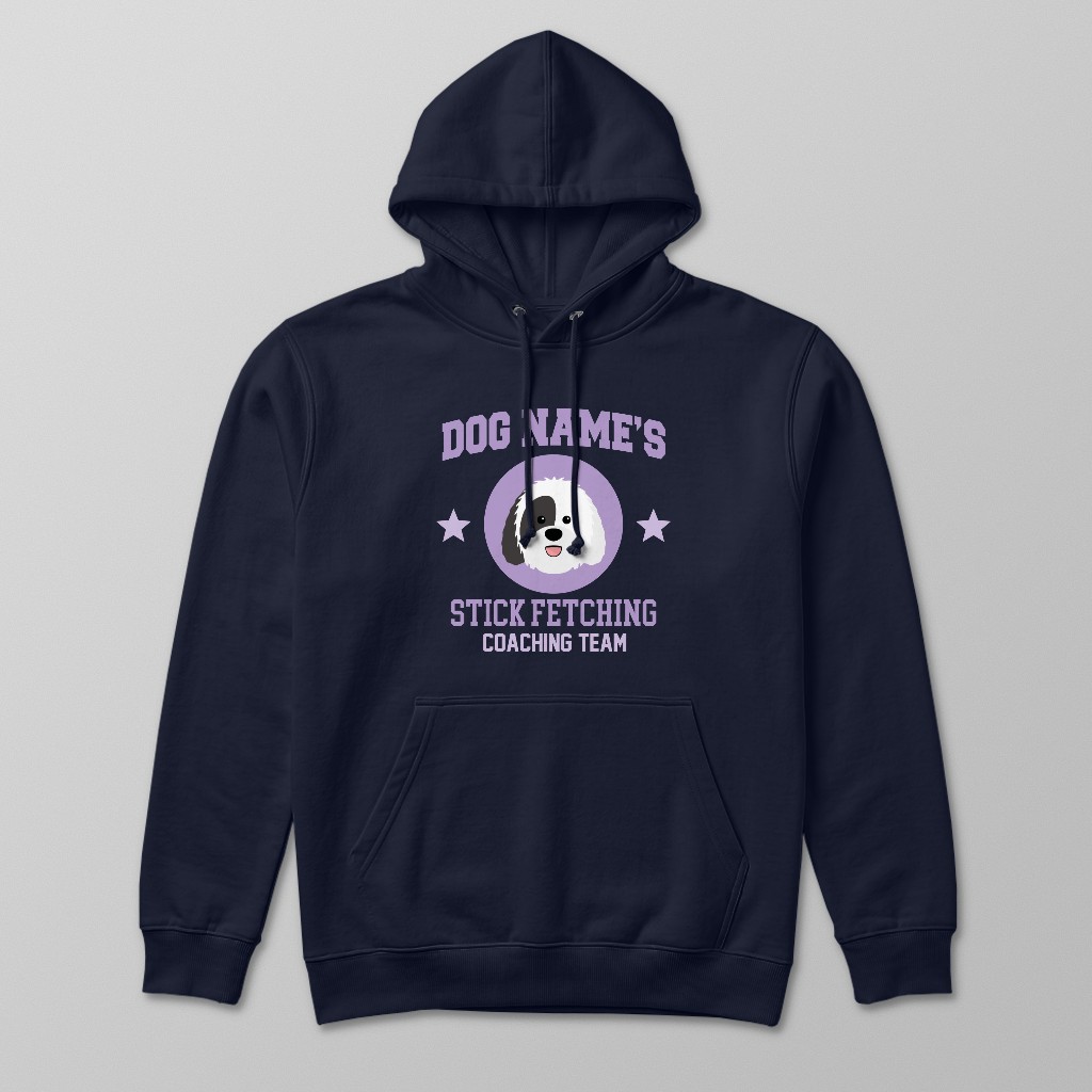 Stick Fetching Coaching Team: Personalized {breedFullName} Hoodie