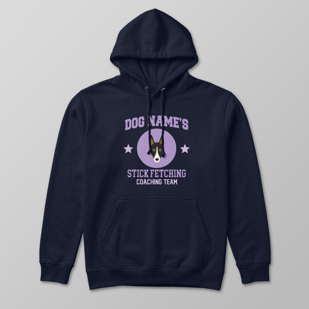 Stick Fetching Coaching Team: Personalized {breedFullName} Hoodie
