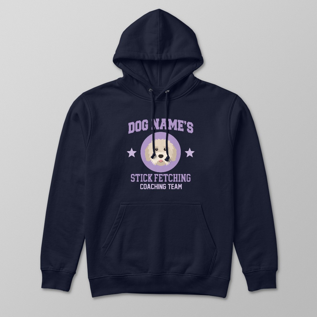 Stick Fetching Coaching Team: Personalized {breedFullName} Hoodie