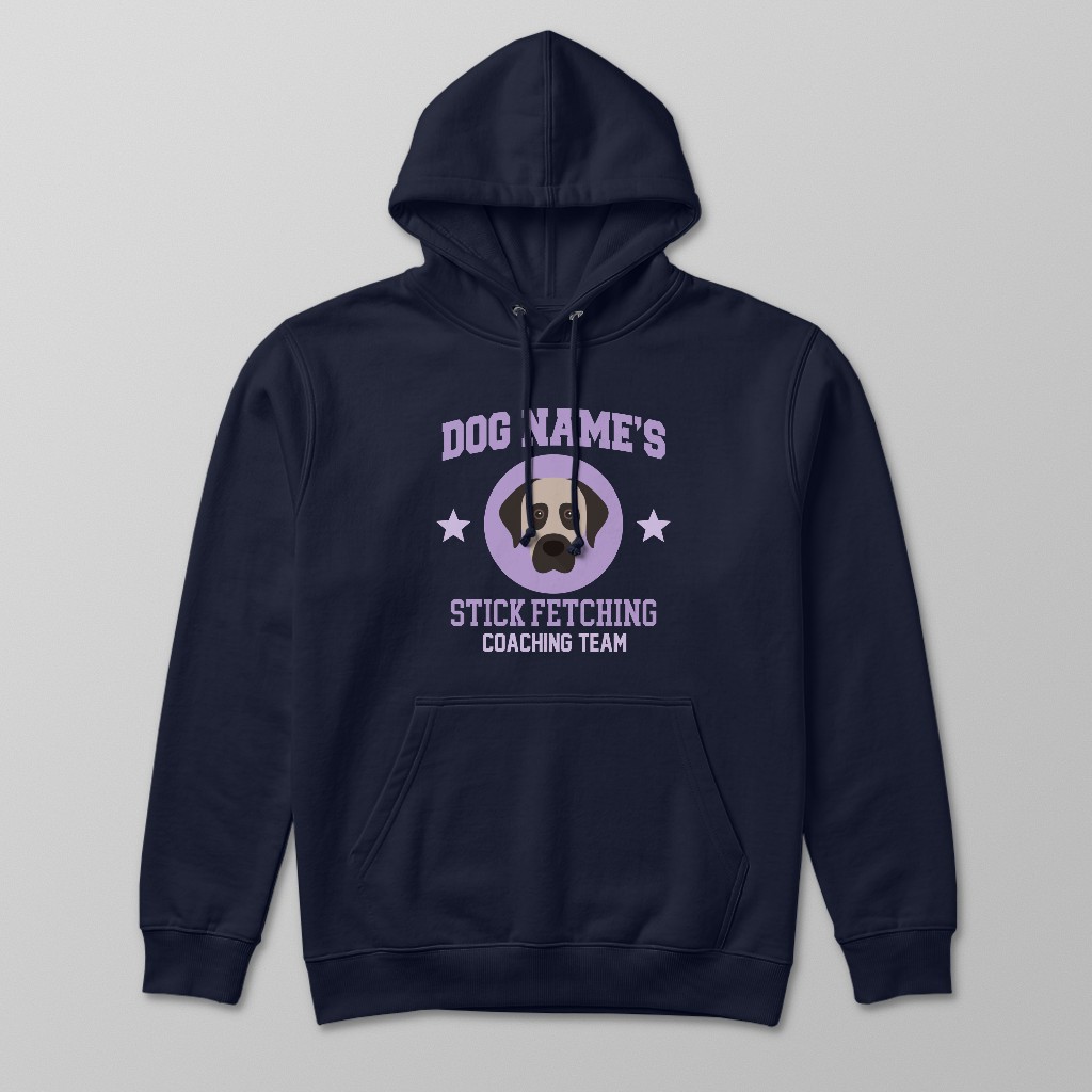 Stick Fetching Coaching Team: Personalized {breedFullName} Hoodie