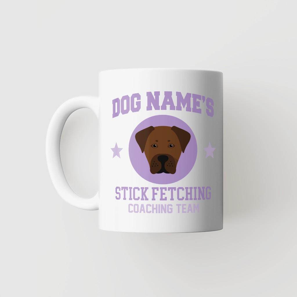 Stick Fetching Coaching Team: Personalized {breedFullName} Mug