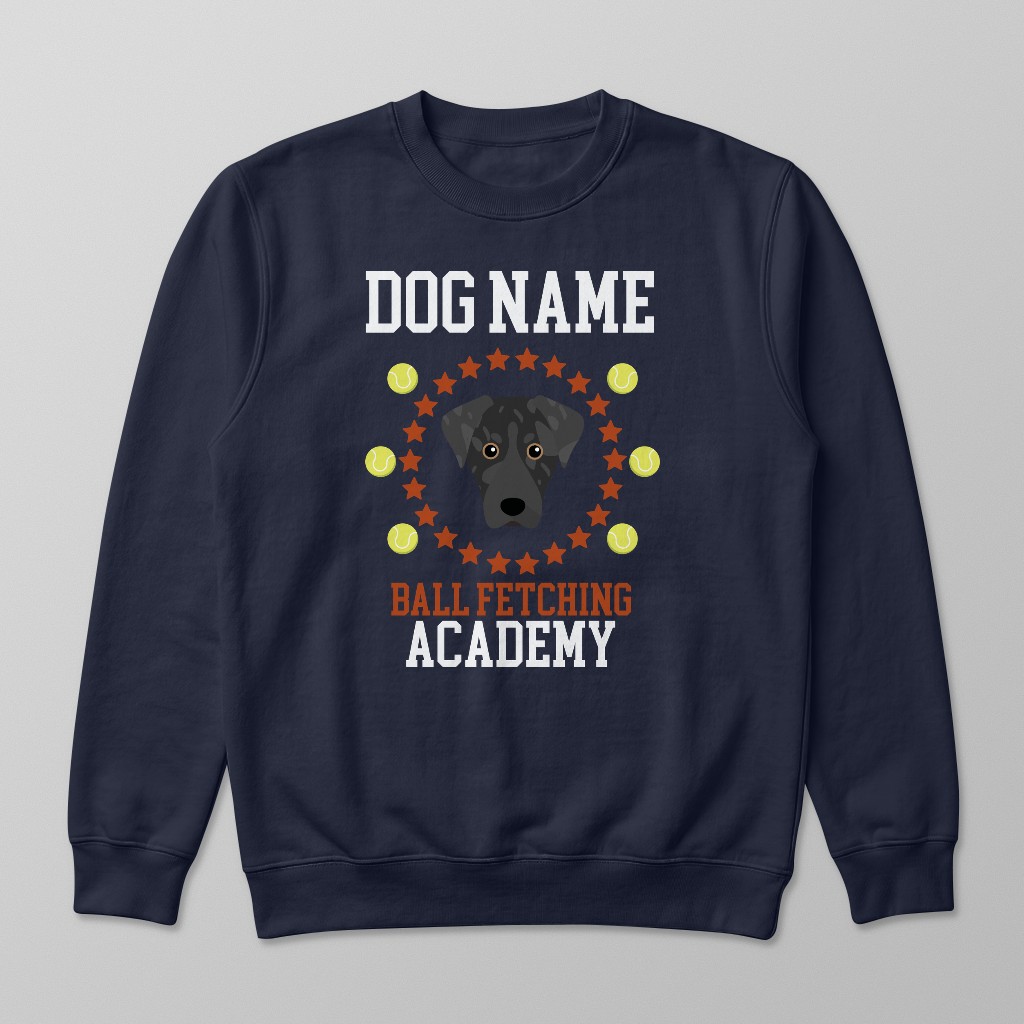 Ball Fetching Academy: Personalized {breedFullName} Sweatshirt