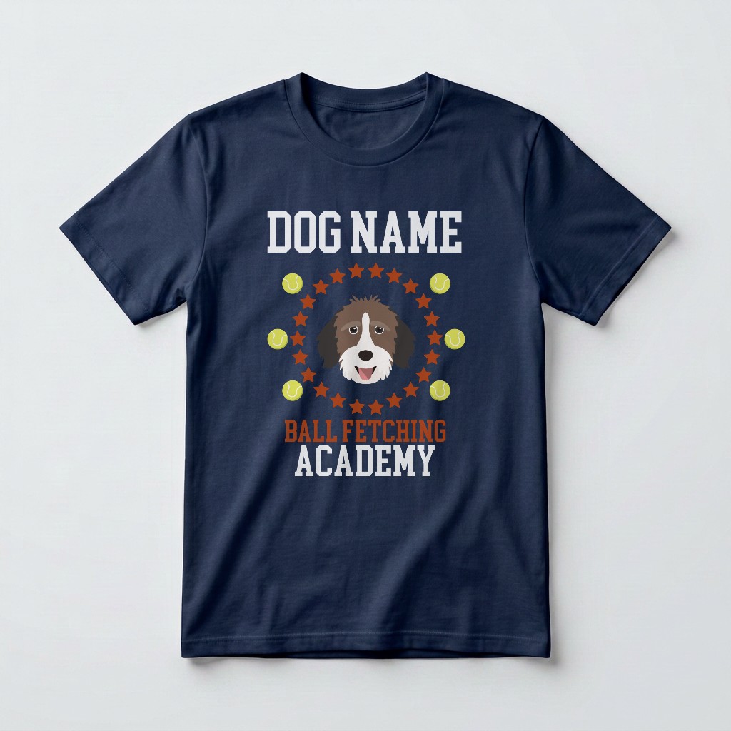 Ball Fetching Academy: Personalized {breedFullName} T-Shirt