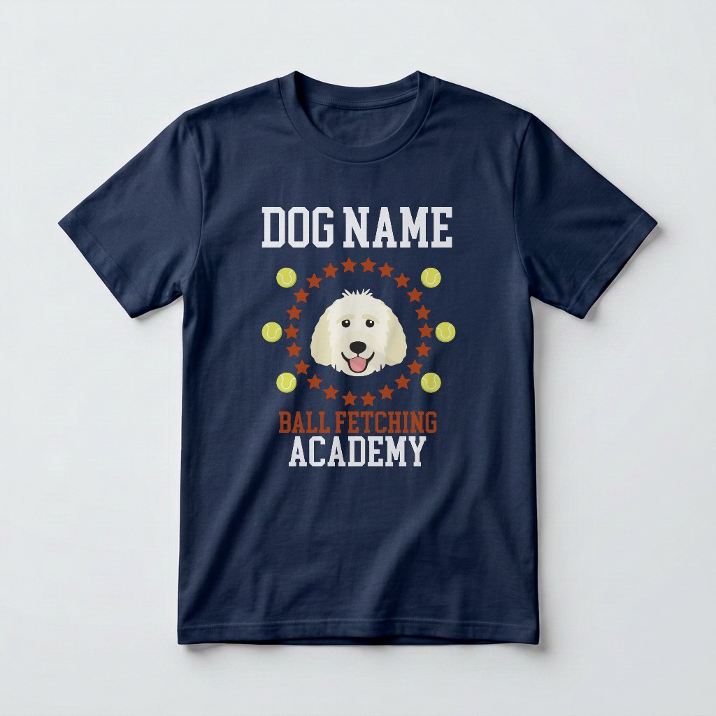 Ball Fetching Academy: Personalized {breedFullName} T-Shirt