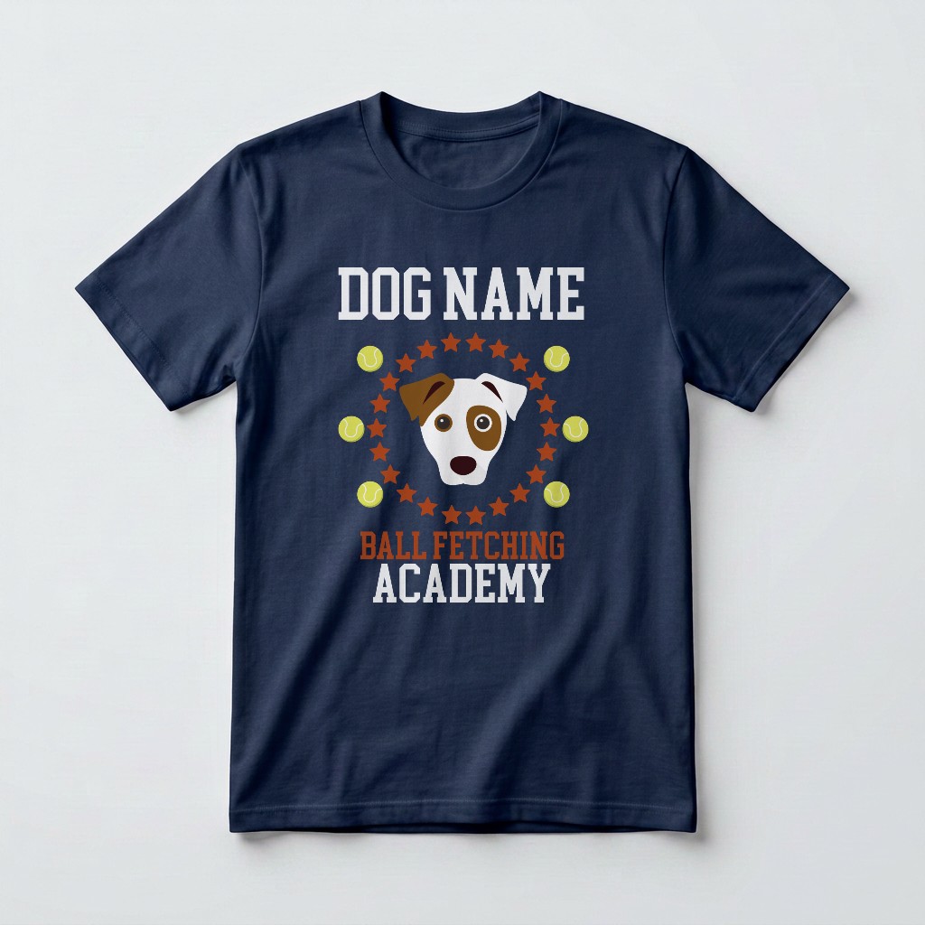 Ball Fetching Academy: Personalized {breedFullName} T-Shirt