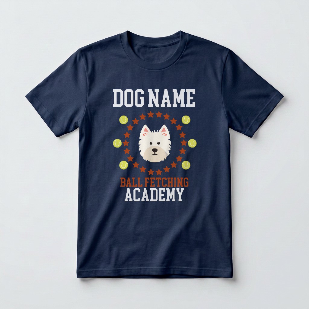 Ball Fetching Academy: Personalized {breedFullName} T-Shirt
