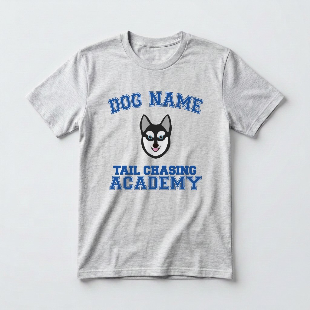 Tail Chasing Academy: Personalized {breedFullName} T-Shirt