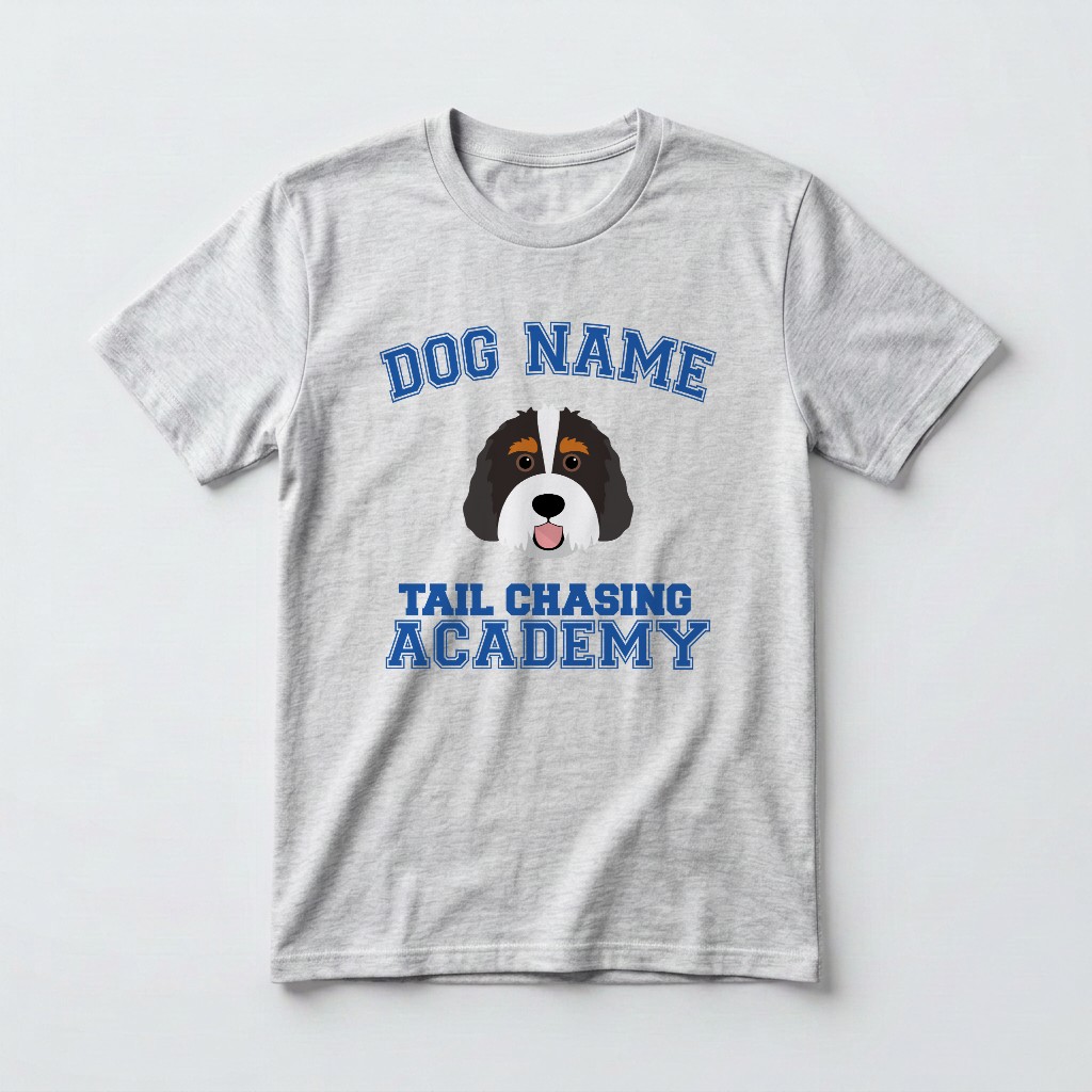 Tail Chasing Academy: Personalized {breedFullName} T-Shirt