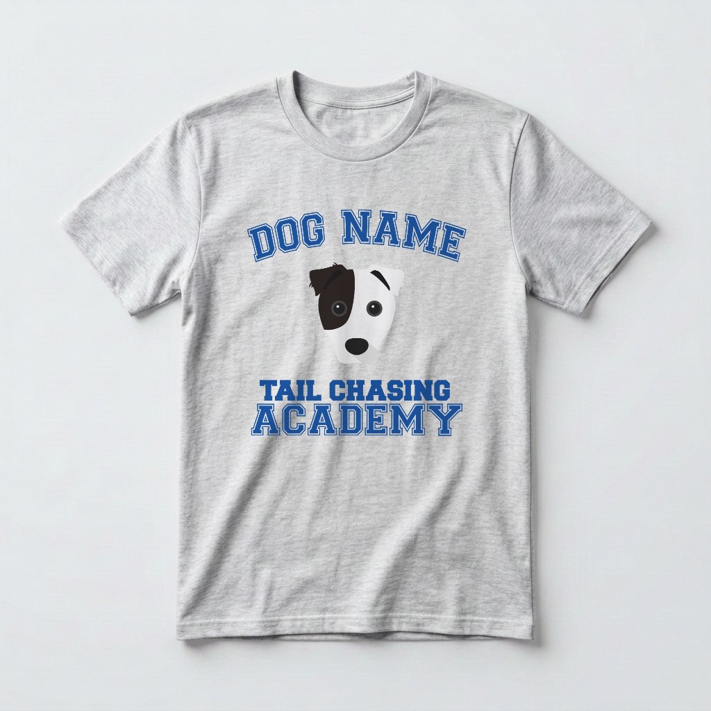 Tail Chasing Academy: Personalized {breedFullName} T-Shirt