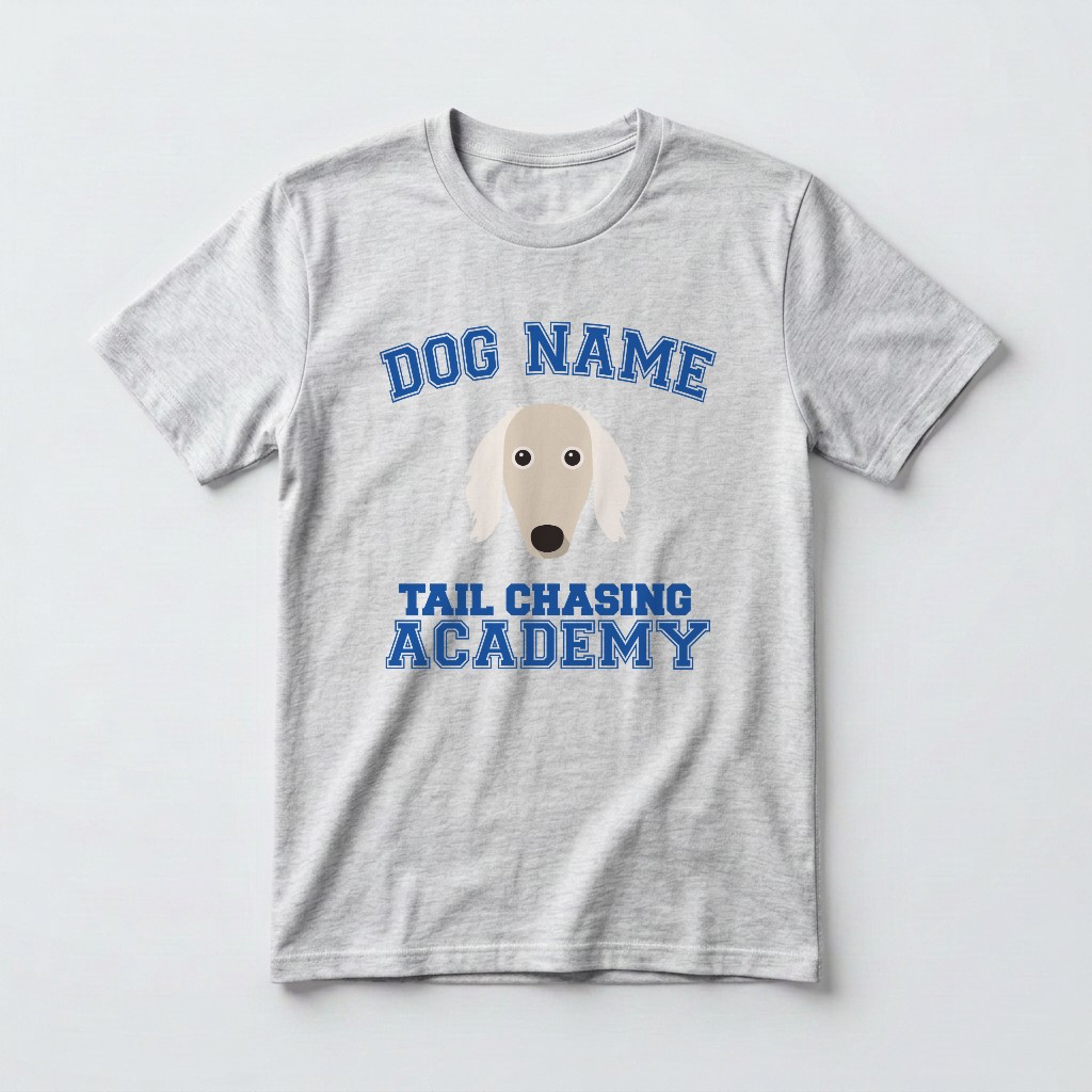 Tail Chasing Academy: Personalized {breedFullName} T-Shirt