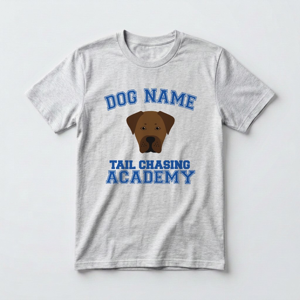 Tail Chasing Academy: Personalized {breedFullName} T-Shirt