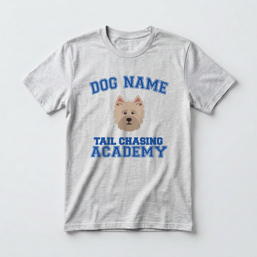 Tail Chasing Academy: Personalized {breedFullName} T-Shirt