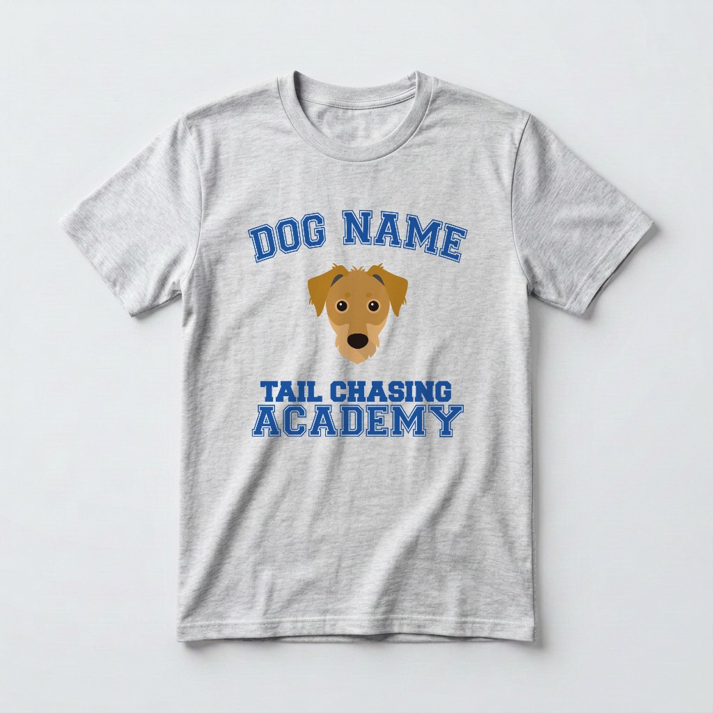 Tail Chasing Academy: Personalized {breedFullName} T-Shirt