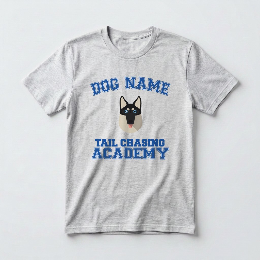 Tail Chasing Academy: Personalized {breedFullName} T-Shirt