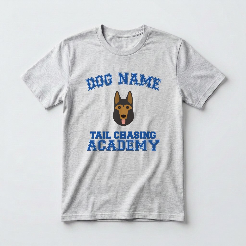 Tail Chasing Academy: Personalized {breedFullName} T-Shirt