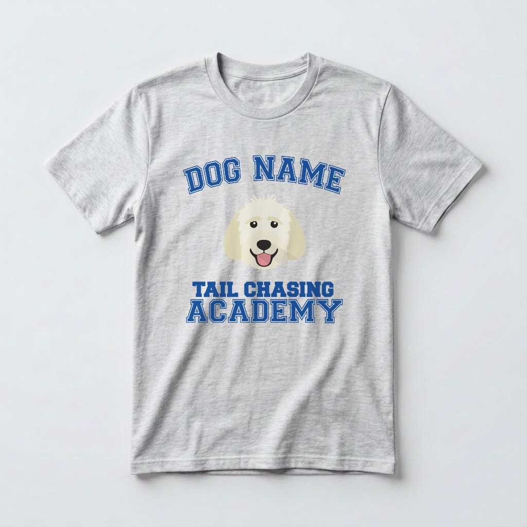 Tail Chasing Academy: Personalized {breedFullName} T-Shirt