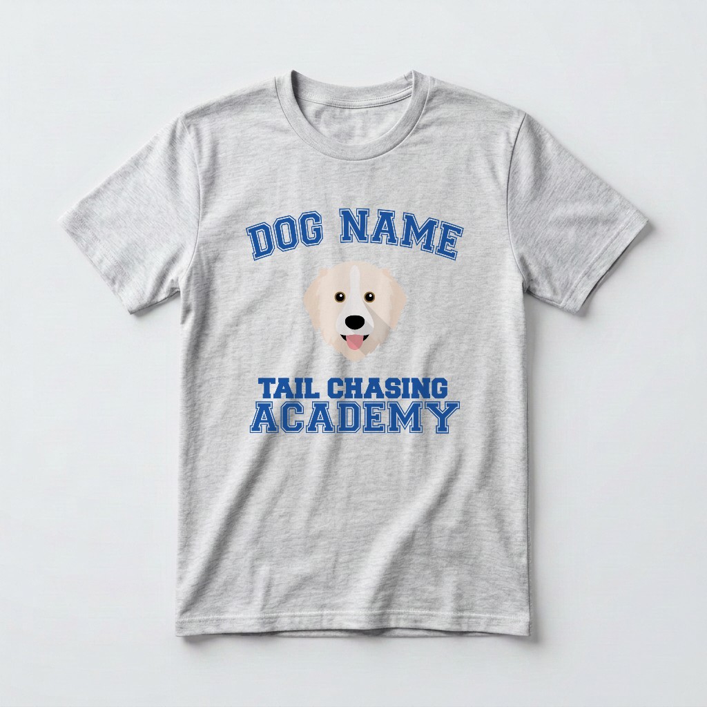 Tail Chasing Academy: Personalized {breedFullName} T-Shirt