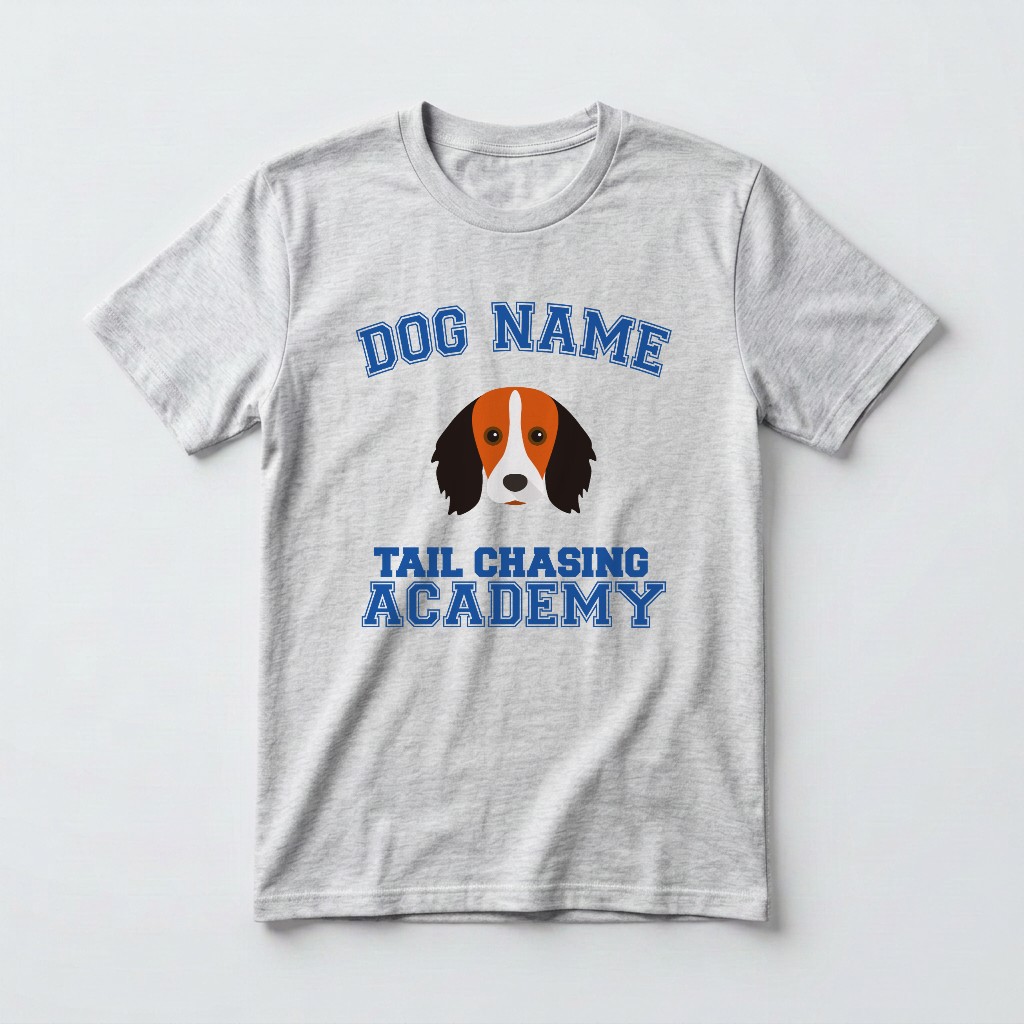 Tail Chasing Academy: Personalized {breedFullName} T-Shirt