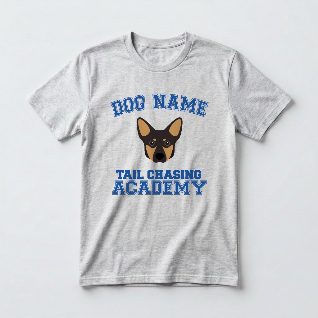 Tail Chasing Academy: Personalized {breedFullName} T-Shirt
