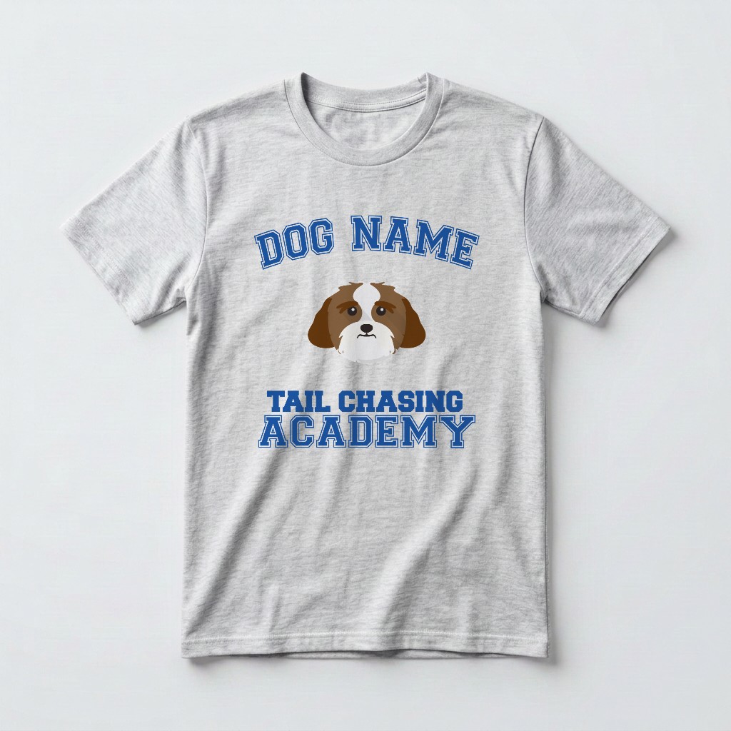 Tail Chasing Academy: Personalized {breedFullName} T-Shirt