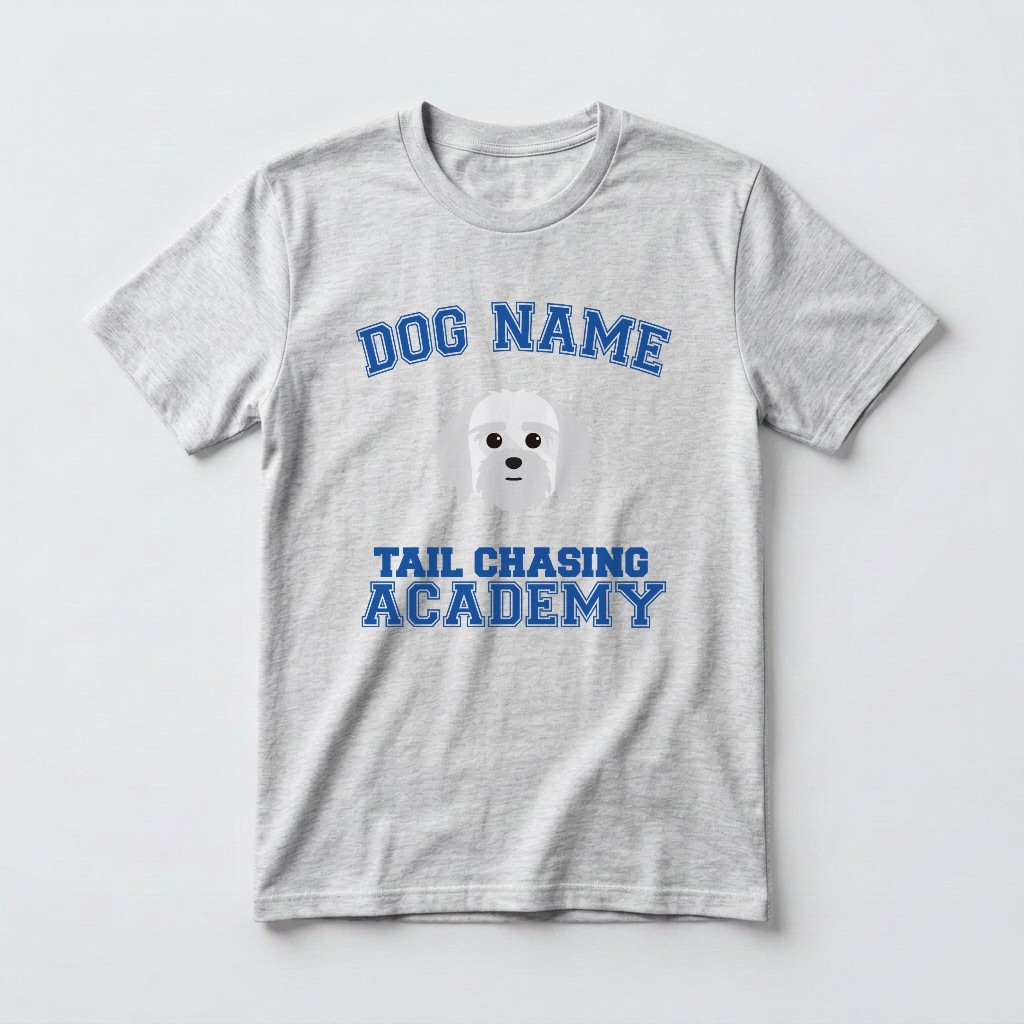 Tail Chasing Academy: Personalized {breedFullName} T-Shirt