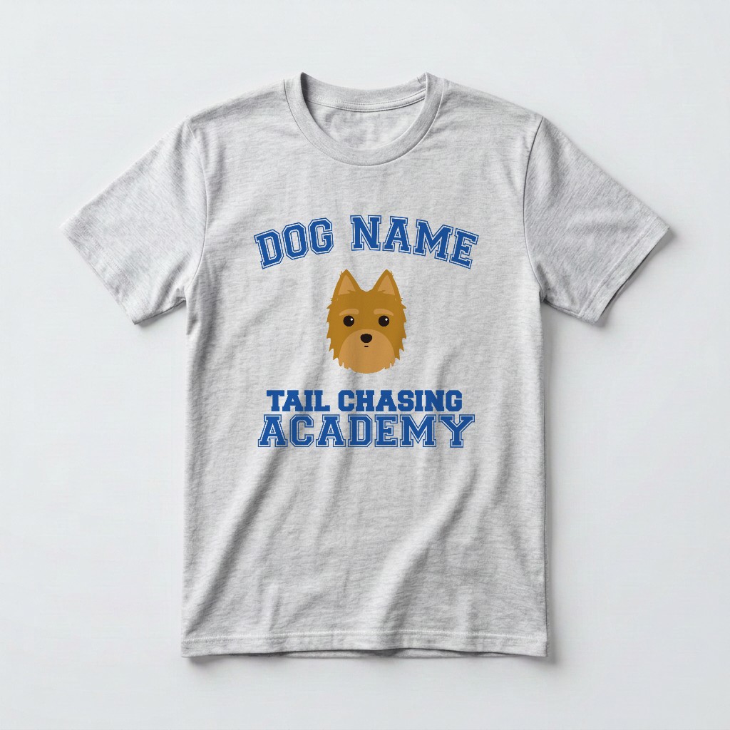 Tail Chasing Academy: Personalized {breedFullName} T-Shirt