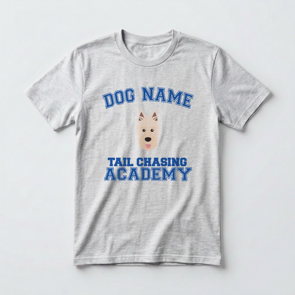 Tail Chasing Academy: Personalized {breedFullName} T-Shirt