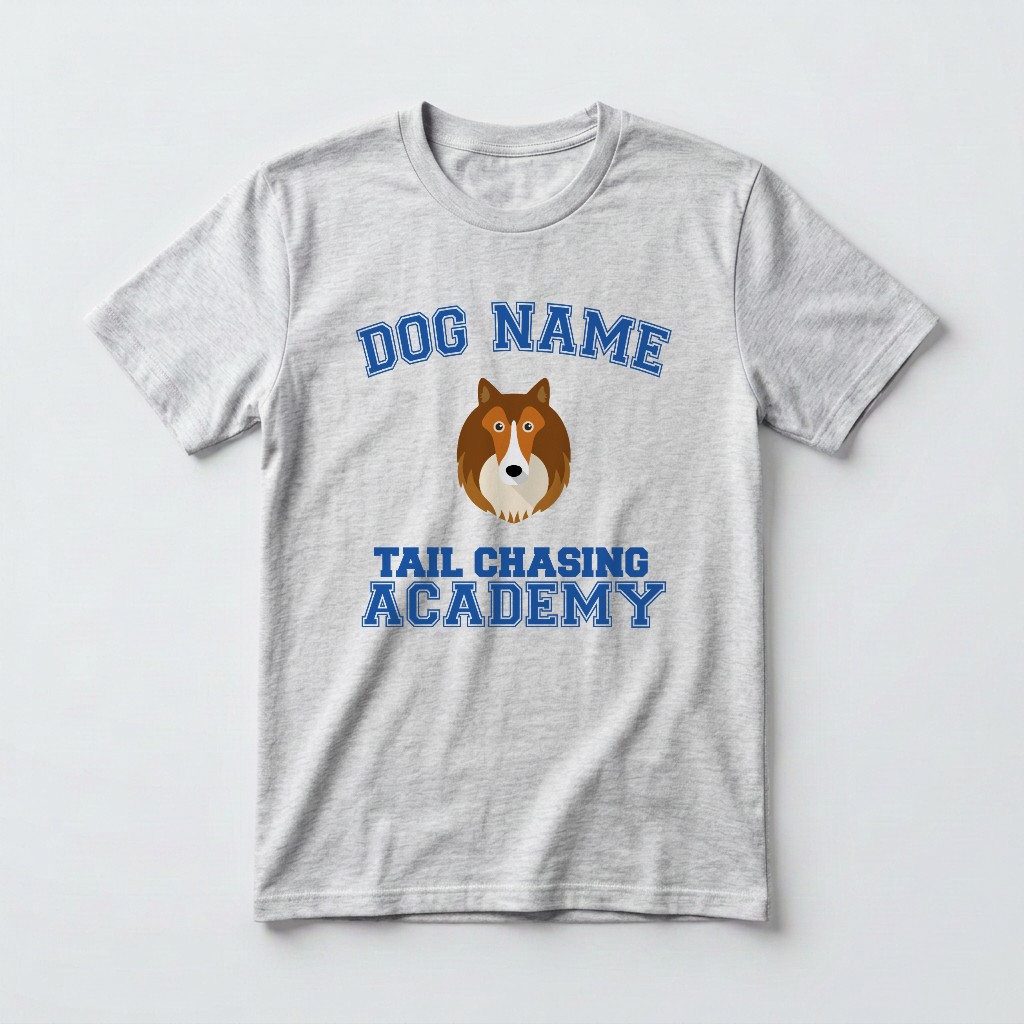 Tail Chasing Academy: Personalized {breedFullName} T-Shirt