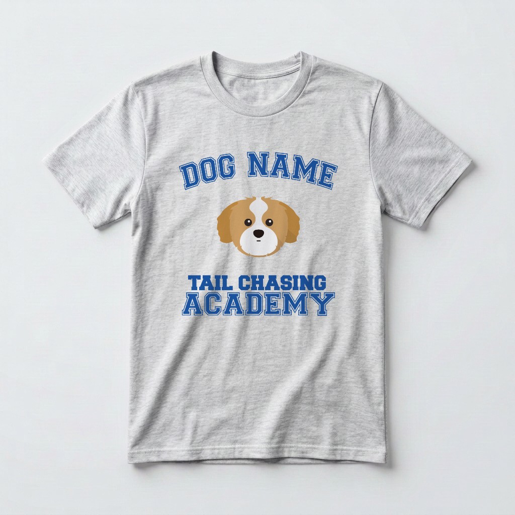 Tail Chasing Academy: Personalized {breedFullName} T-Shirt