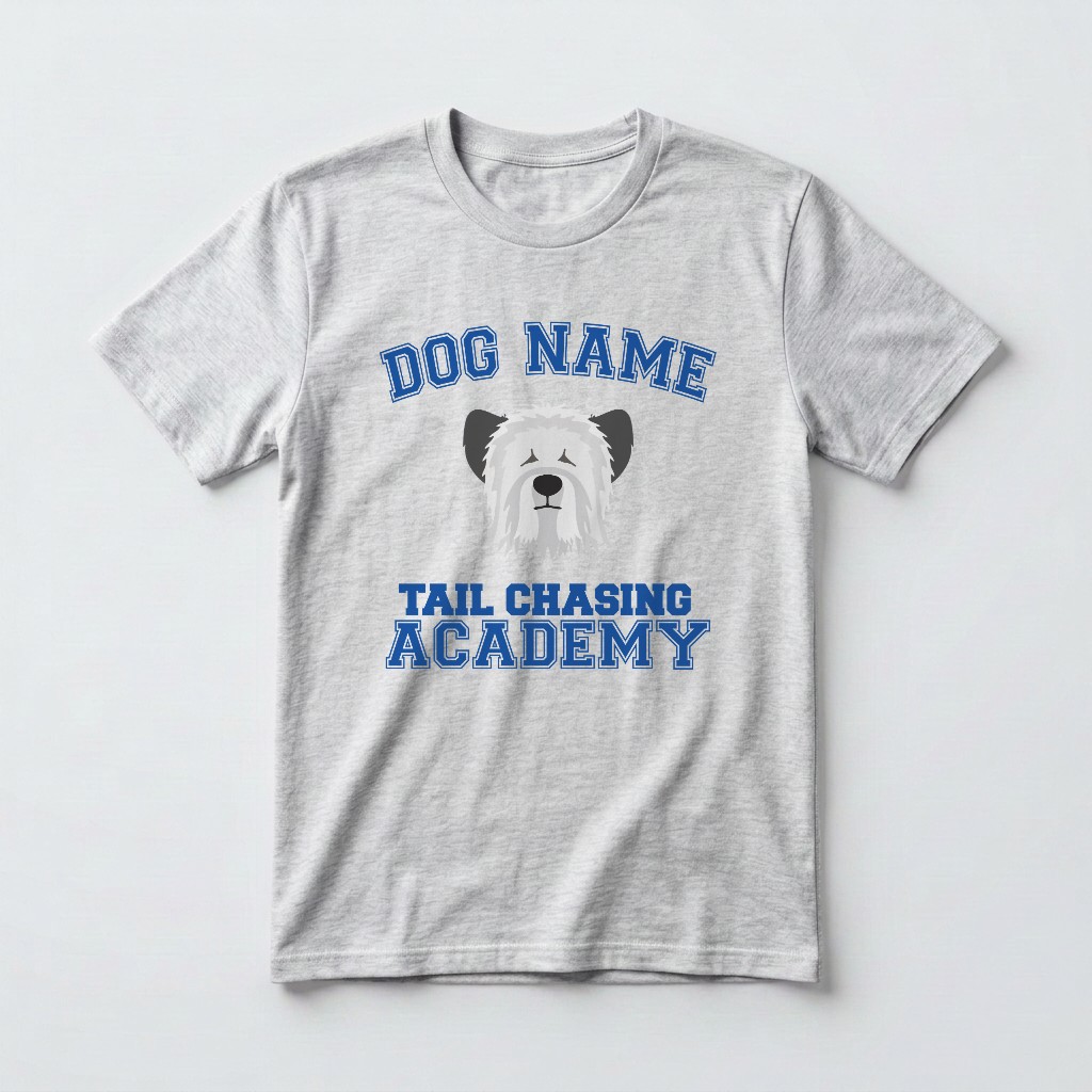 Tail Chasing Academy: Personalized {breedFullName} T-Shirt