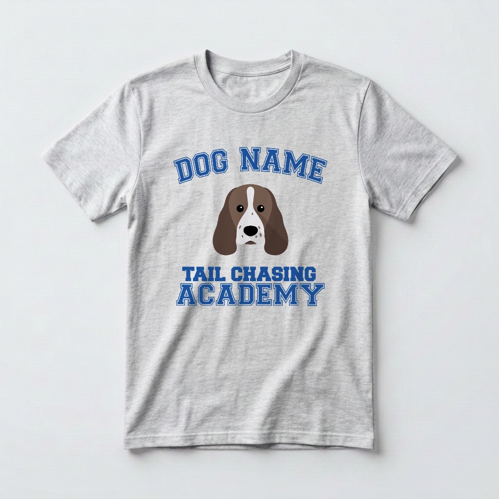 Tail Chasing Academy: Personalized {breedFullName} T-Shirt
