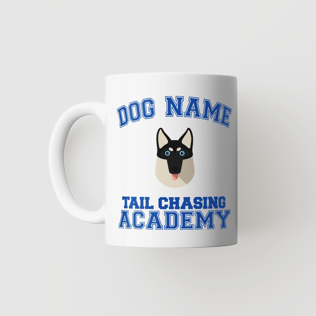 Tail Chasing Academy: Personalized {breedFullName} Mug