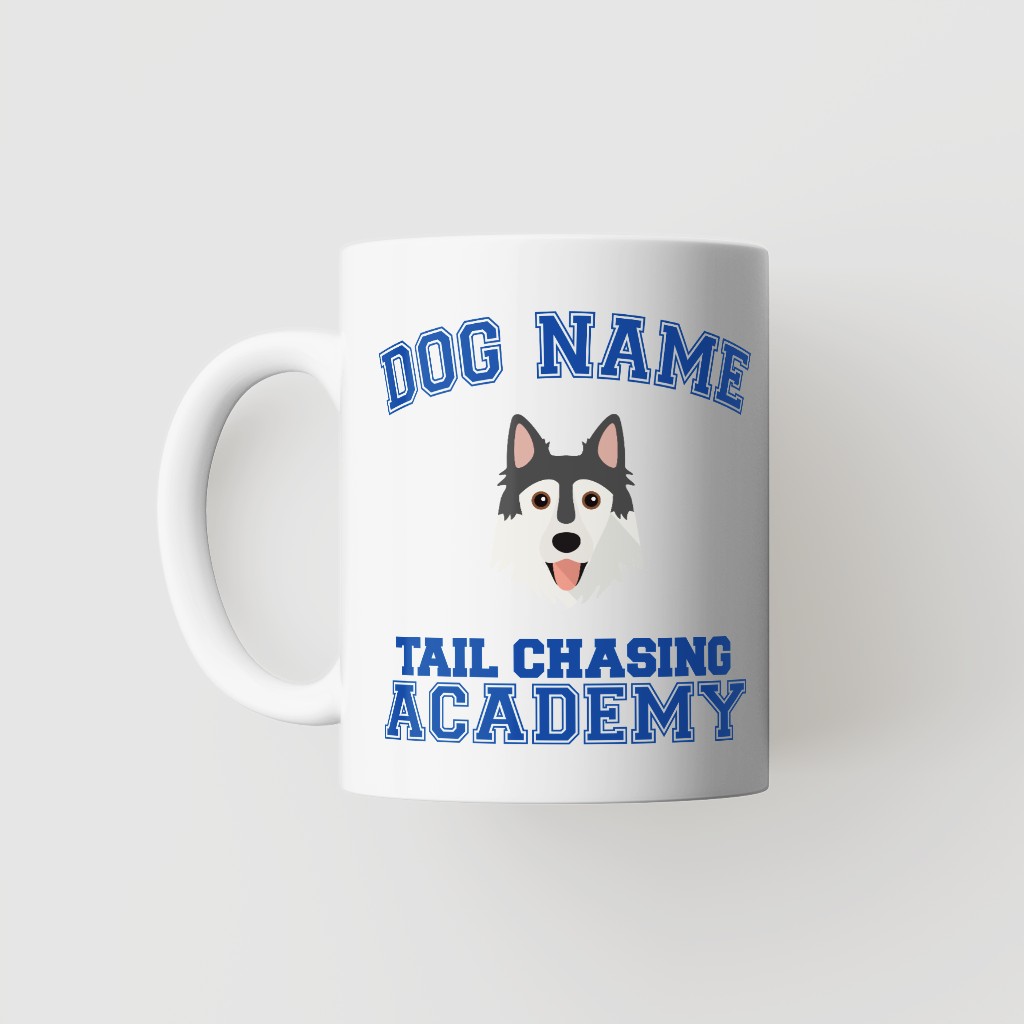 Tail Chasing Academy: Personalized {breedFullName} Mug