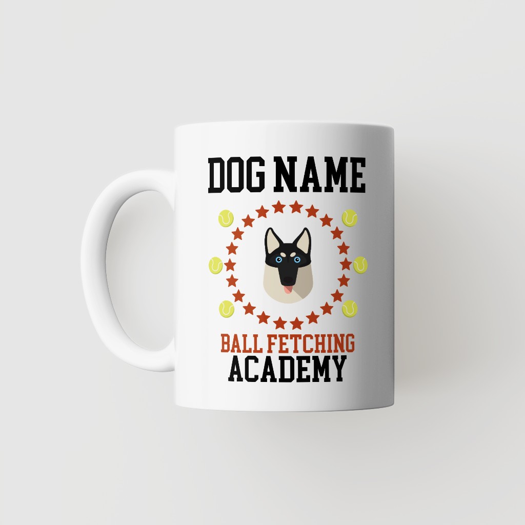 Ball Fetching Academy: Personalized {breedFullName} Mug