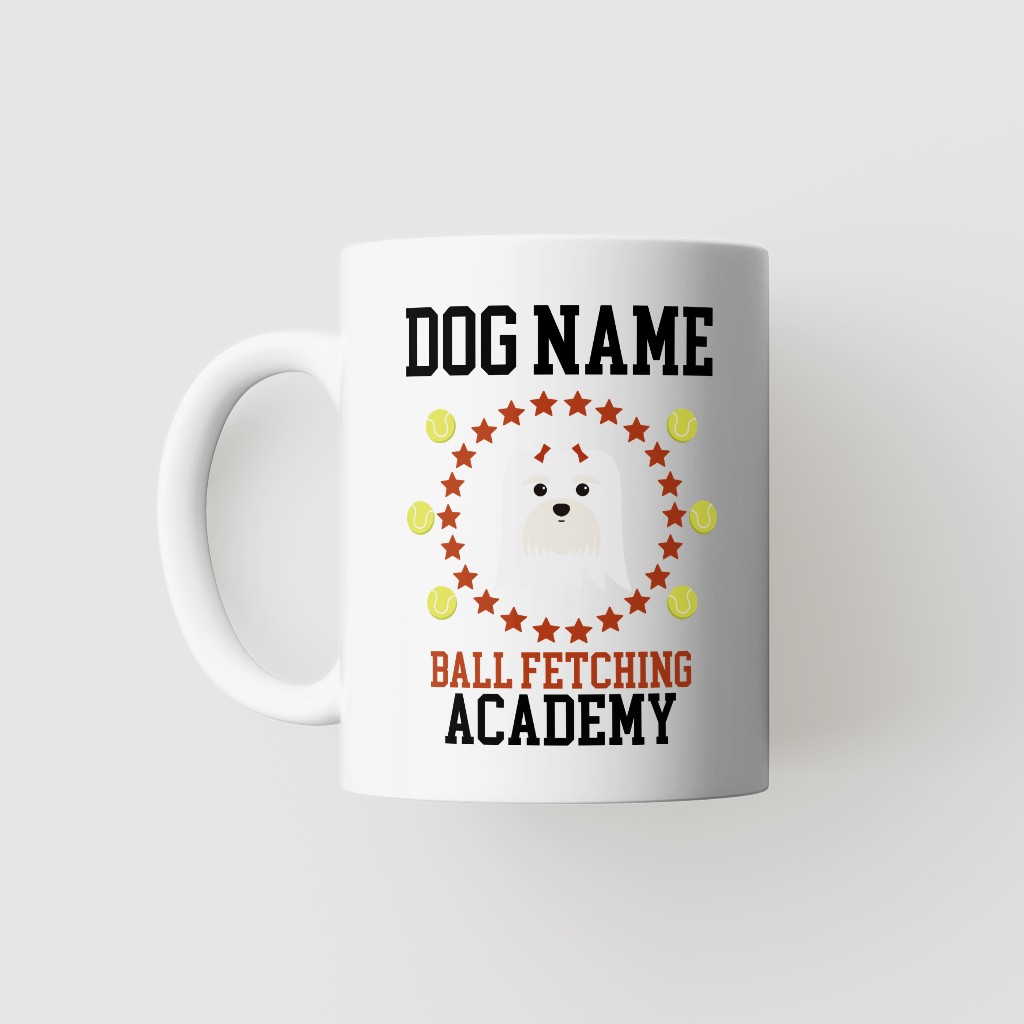 Ball Fetching Academy: Personalized {breedFullName} Mug