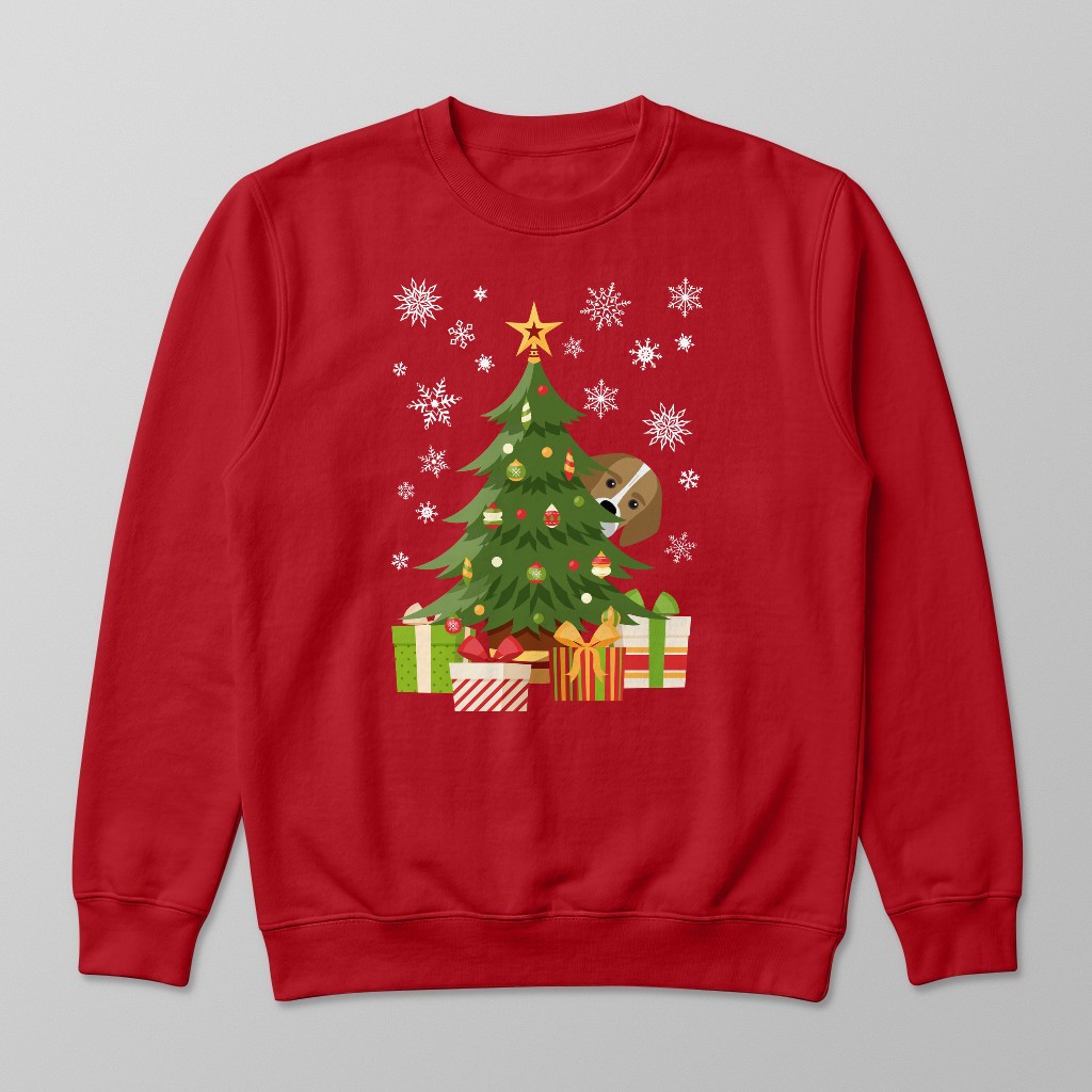 Behind The Christmas Tree: Personalised {breedFullName} Sweatshirt